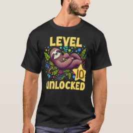 Sloth Level Unlock Birthday Gamer Design T-Shirt