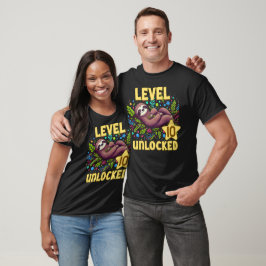 Sloth Level Unlock Birthday Gamer Design T-Shirt