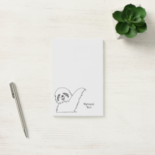 Sloth Line Zeichne Personalizable 4 x 6 Post-it Klebezettel