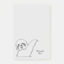 Sloth Line Zeichne Personalizable 4 x 6 Post-it Klebezettel