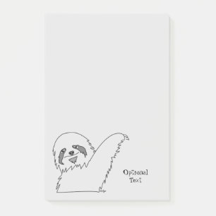 Sloth Line Zeichne Personalizable 4 x 6 Post-it Klebezettel