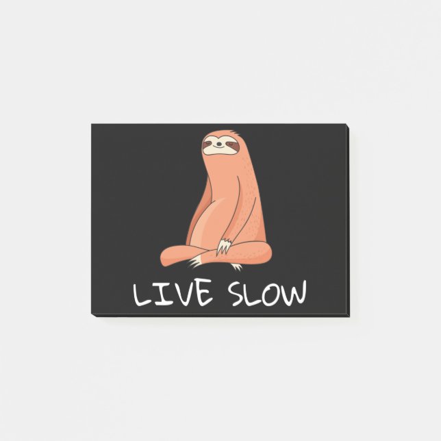 Sloth Live Slow Post-it Klebezettel (Vorderseite)