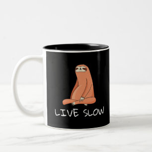 Sloth Live Slow Zweifarbige Tasse