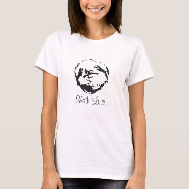 Sloth Love Femme Taille Petit T-shirt (Devant)