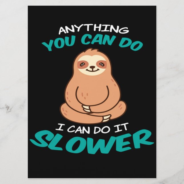 Sloth Lover  Cute Sloth Canvas Menükarte (Vorderseite)