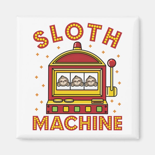 Sloth Machine Slots Spielautomat Casino Magnet (Vorne)