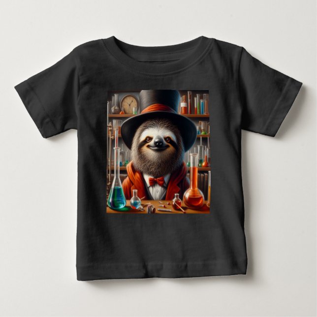 Sloth Mad Scientist Baby T-shirt (Vorderseite)