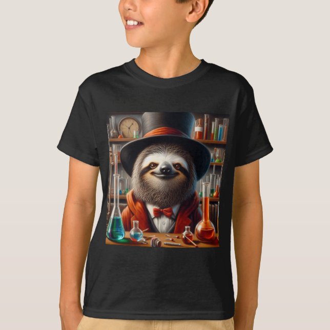 Sloth Mad Scientist T-Shirt (Vorderseite)