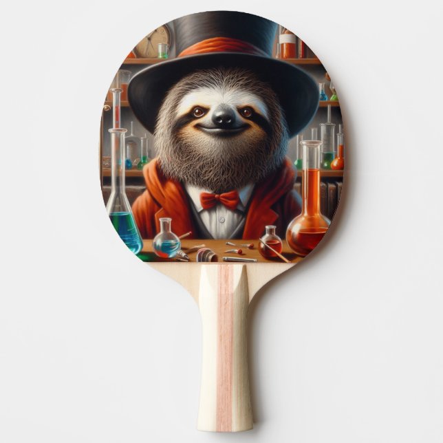 Sloth Mad Scientist Tischtennis Schläger (Vorderseite)
