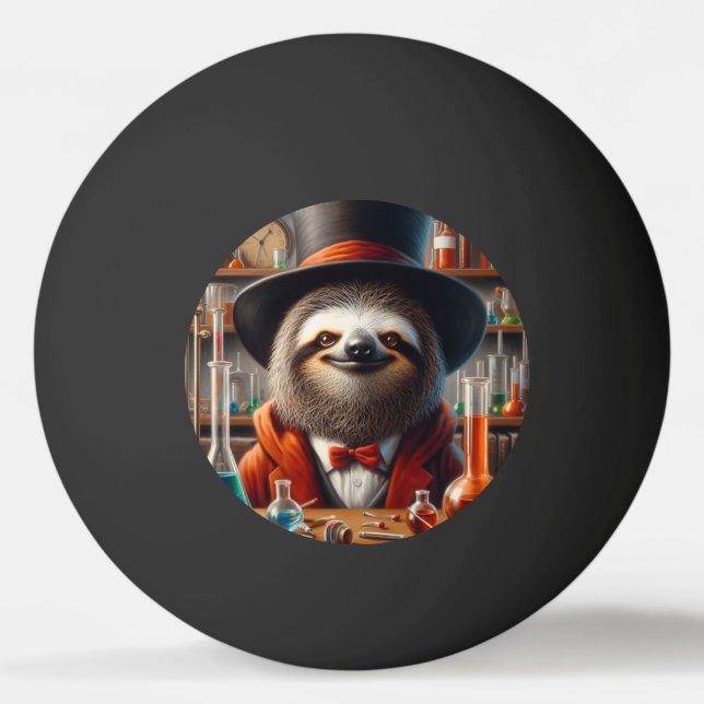 Sloth Mad Scientist Tischtennisball (Vorderseite)