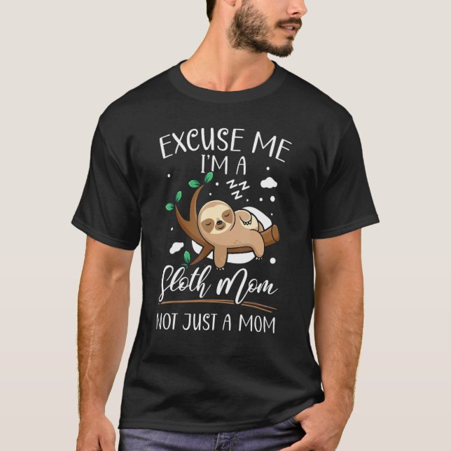 Sloth Mama Animal Lazy Mother Slow Mammal T-Shirt (Vorderseite)