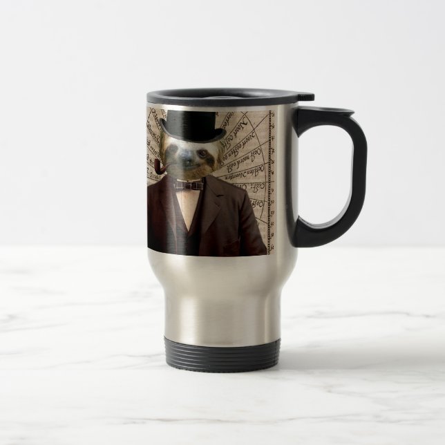 Sloth-Mann viktorianisches Steampunk anthropomorph Reisebecher (Rechts)