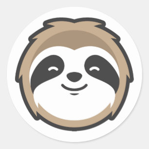 Sloth Mascot Runder Aufkleber