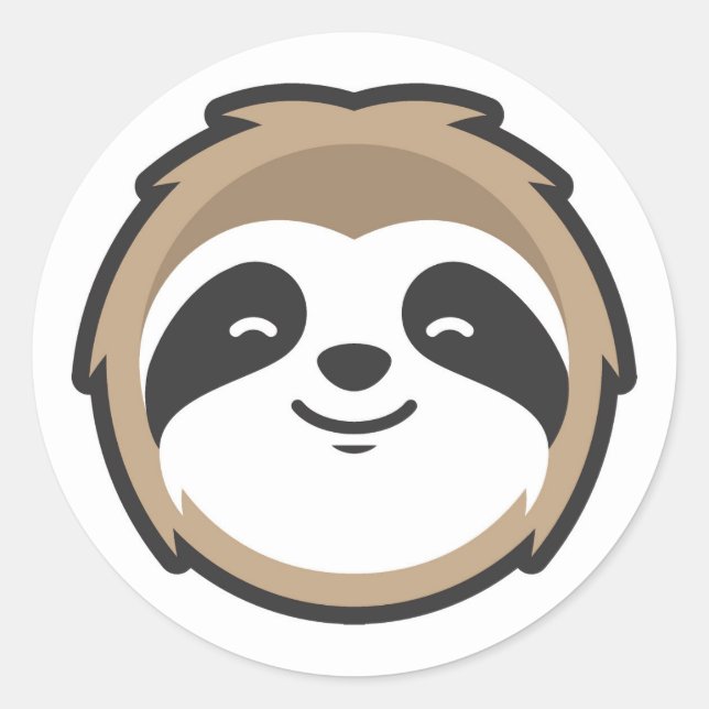 Sloth Mascot Runder Aufkleber (Vorderseite)