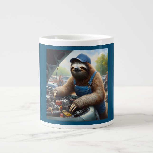 Sloth Mechanic Jumbo-Tasse (Vorderseite)