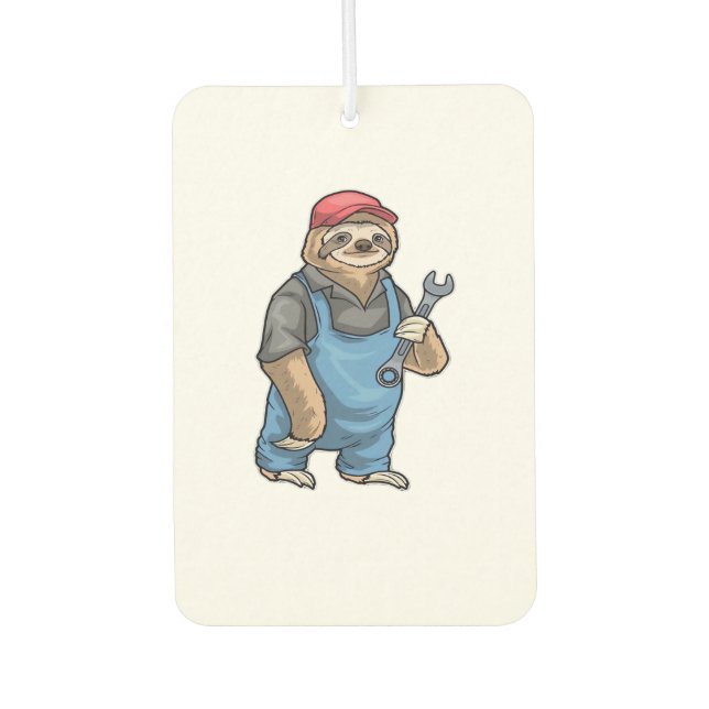 Sloth Mechanic Wrench Classic T-Shirt Autolufterfrischer (Vorderseite)