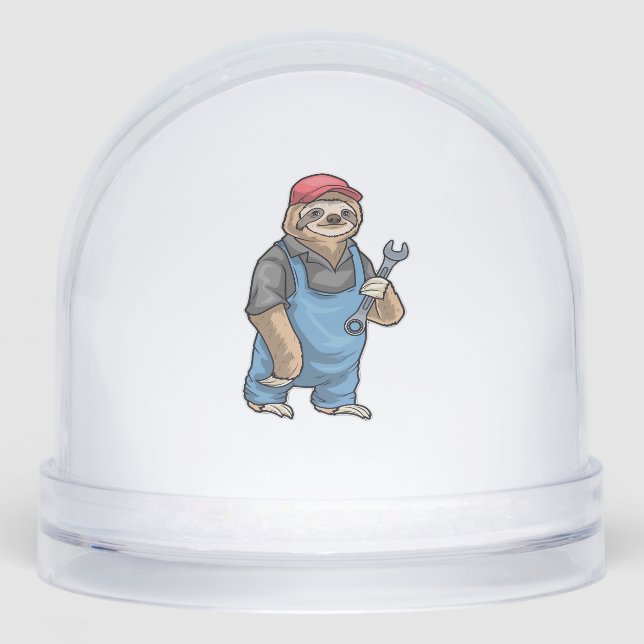 Sloth Mechanic Wrench Classic T-Shirt Schneekugeln (Vorderseite)