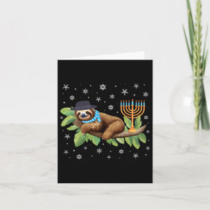 Sloth Menorah Hanukkah Chanukah Animal Sloths Jewi Karte