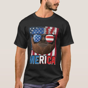 Sloth Merica 4. Juli Lazy American Animal Patr T-Shirt