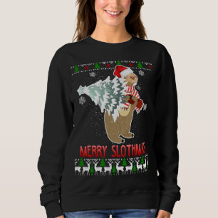 Sloth Merry Slothmas Ugly Christmas Pajama Sweatshirt