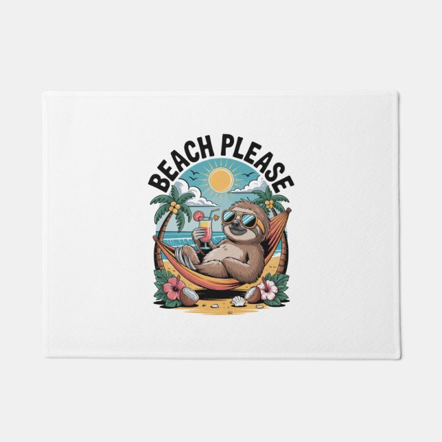Sloth mit Eiscreme Summer Beach Bitte Fußmatte (Vorderseite)