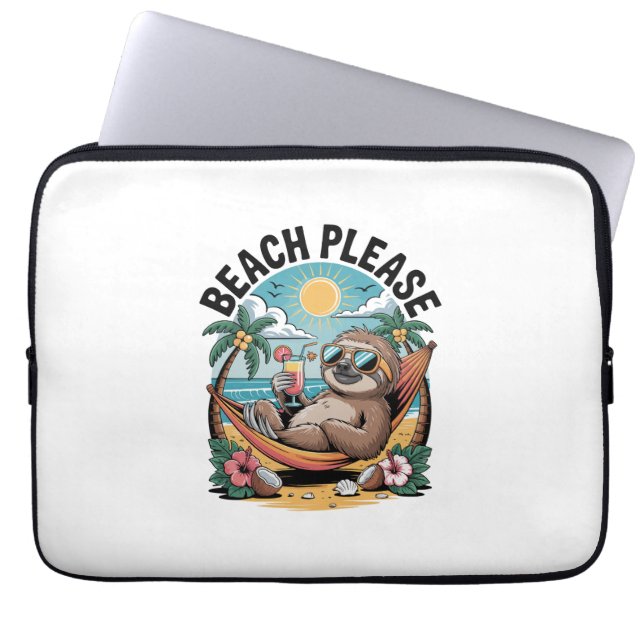 Sloth mit Eiscreme Summer Beach Bitte Laptopschutzhülle (Vorderseite)