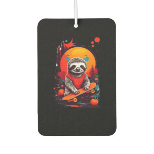 Sloth mit Skateboard auf halloween Classic T Autolufterfrischer