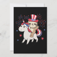 Sloth mit Unicorn für Amerikanische Unabhängigkeit