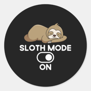 Sloth Mode On - Niedliche, sonnige Lazie Runder Aufkleber