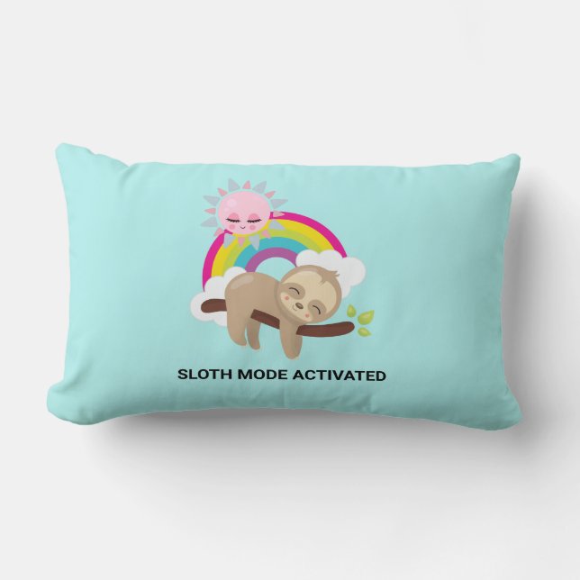 Sloth-Modus aktiviert lustige Illustration Lendenkissen (Vorderseite)