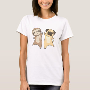 Sloth Mops Hunde Tierfreunde Hunde T-Shirt