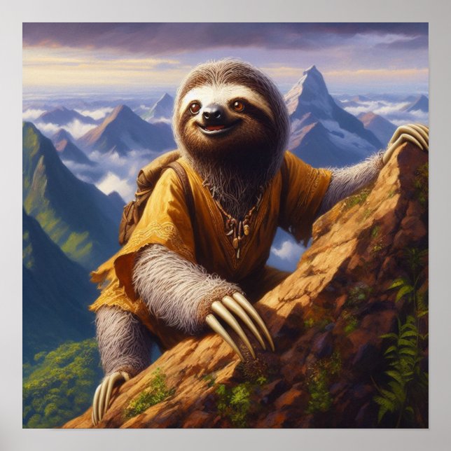 Sloth Mountain Climbing Poster (Vorne)