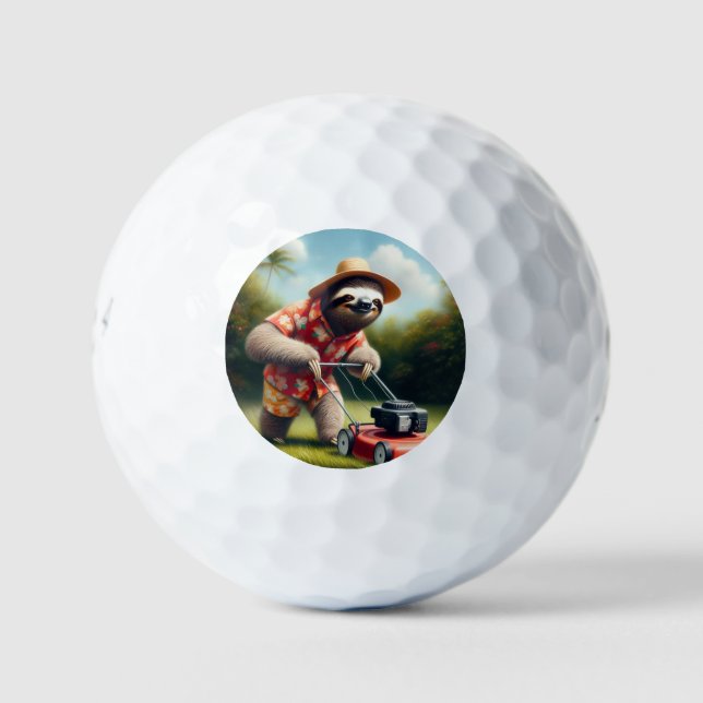 Sloth Mowing Lawn Golfball (Vorderseite)