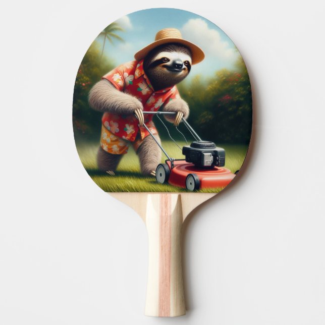 Sloth Mowing Lawn Tischtennis Schläger (Vorderseite)