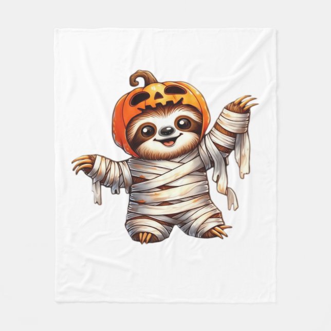 Sloth Mummy Halloween Classic T - Shirt Fleecedecke (Vorderseite)