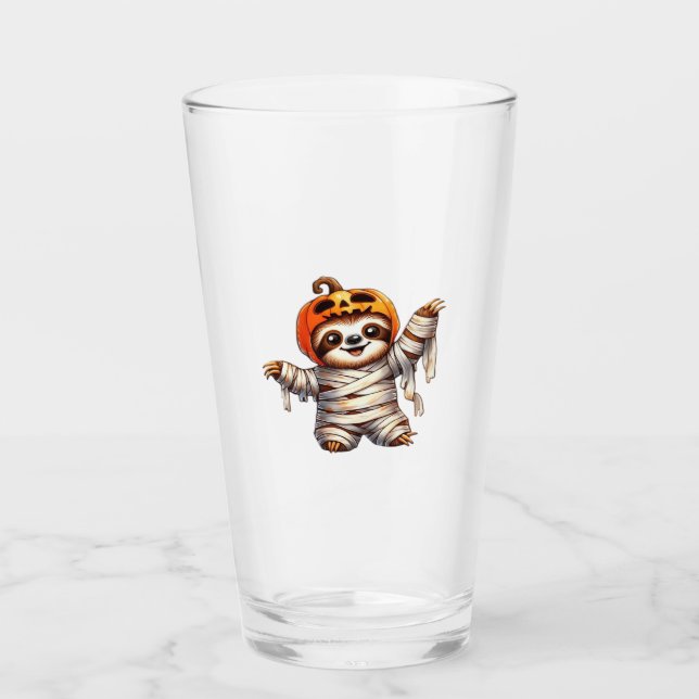 Sloth Mummy Halloween Classic T - Shirt Glas (Vorderseite)