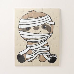 Sloth Mummy Pumpkin Sloths Happy Halloween Jigsaw