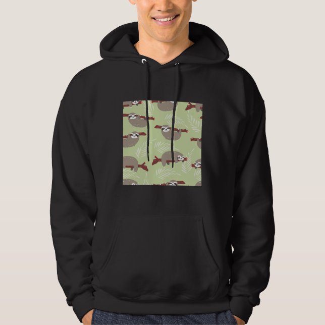 Sloth Niedlich Seamless Hoodie (Vorderseite)
