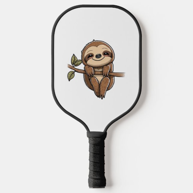 Sloth Niedlich Sloth Niedlicher Cartoon Pickleball Schläger (Vorderseite)