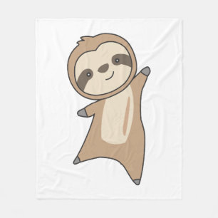 Sloth Niedlicher Tiere für Kinder an sonnigen Plät Fleecedecke