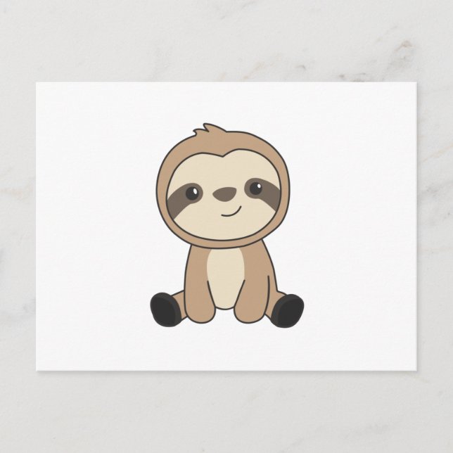 Sloth Niedlicher Tiere für Kinder an sonnigen Plät Postkarte (Vorderseite)