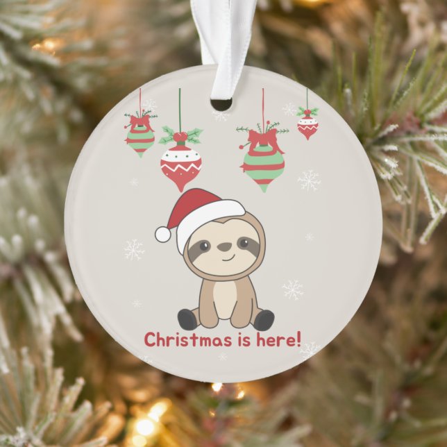 Sloth Noël Neige hiver Animaux Parfums Ornamen (Arbre)