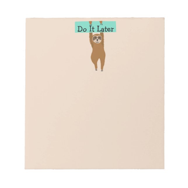 Sloth Notepad Notizblock (Vorderseite)