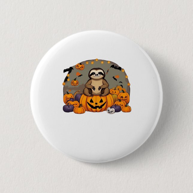 Sloth-o-ween Classic-T - Shirt Button (Vorderseite)