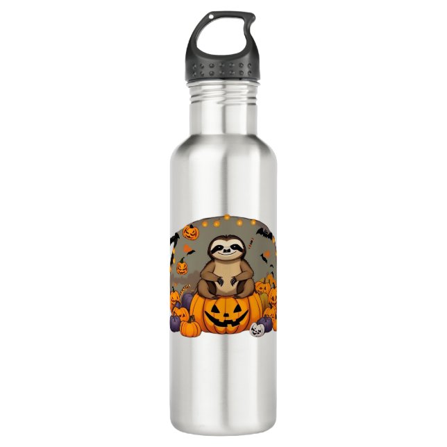Sloth-o-ween Classic-T - Shirt Edelstahlflasche (Vorderseite)