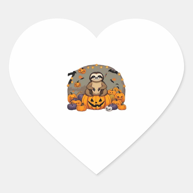 Sloth-o-ween Classic-T - Shirt Herz-Aufkleber (Vorderseite)
