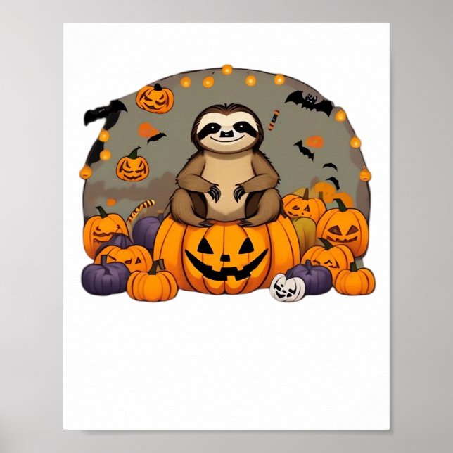 Sloth-o-ween Classic T-Shirt Poster (Vorne)
