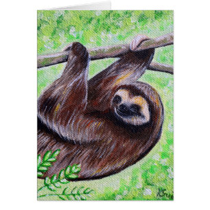 Sloth Painting Grußkarte