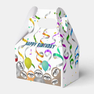 Sloth Party Confetti Balloons Curled Streamers Geschenkschachtel