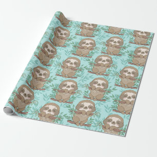 Sloth Pattern Wrapping Paper Geschenkpapier